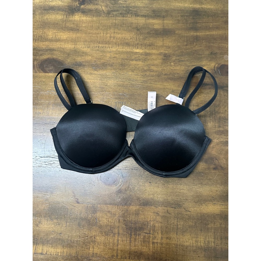 Victoria's Secret Very Sexy Multi-Way Push-Up Bra Black 34D Satin Underwire NWT